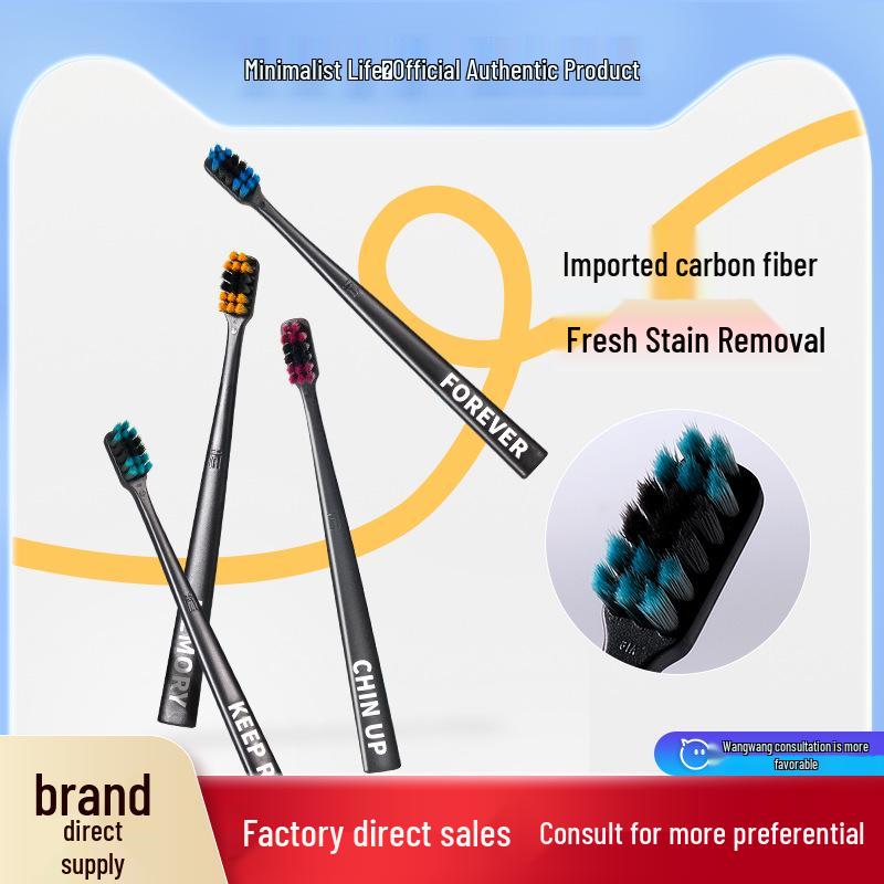 Minimalist Volcanic Carbon Soft Bristle Toothbrush with Gum Protection for Adults Single Pack
