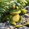 Garden Frog Statue, Cartoon Frog Figurine, Waterproof Resin Animal Sculpture for Yard Patio Lawn Decor