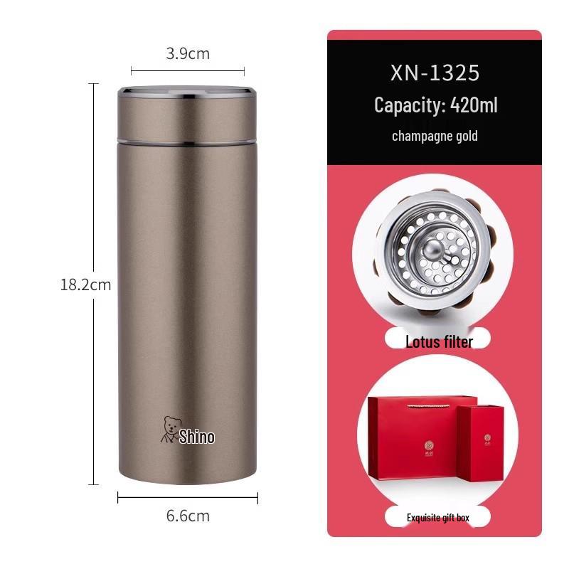 Xinuo 304 Stainless Steel Men's Business Thermos Cup, Large Capacity Vacuum Insulated Water Bottle for Home or Car