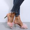 Women's Furry Stiletto High Heel Slippers: Plus Size Open Toe Elegant Sandals