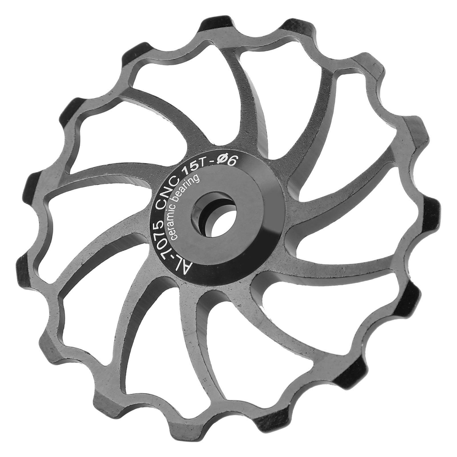 15T Bicicletă Aliaj Aluminiu Ghidaj Rolă Ceramică Rulment Montan Bicicletă Schimbător Spate PulleyBlack gray