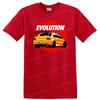 Evo Auto Kunst T-Shirt für Autoenthusiasten Cooles T-Shirt Retro Grafikdesign Orange