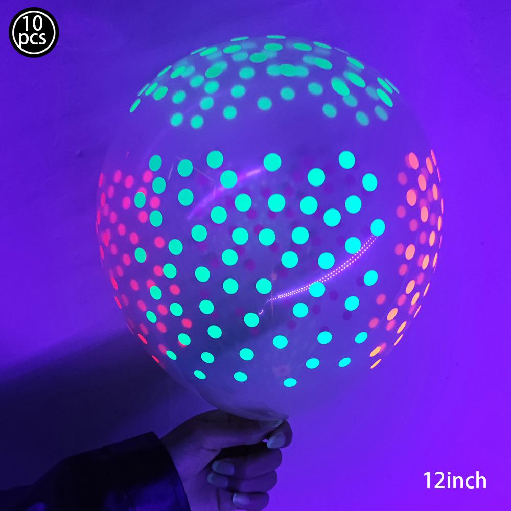 10-50pcs Neon Fluorescent Latex Balloon 12inch Glow In The Dark Glow Luminous 80s 90s Birthday Party Wedding Decoration Supplies