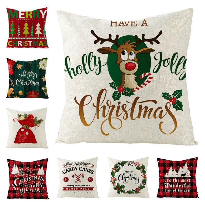 Premium Quality 18" Christmas Cushion Cover In Eco-friendly Linen For Holiday Decor