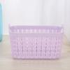 1pc Hollow Portable Storage Basket Kitchen Home Office Stacked Handheld Sundries Carved Out Rattan Plastic Organizer Container