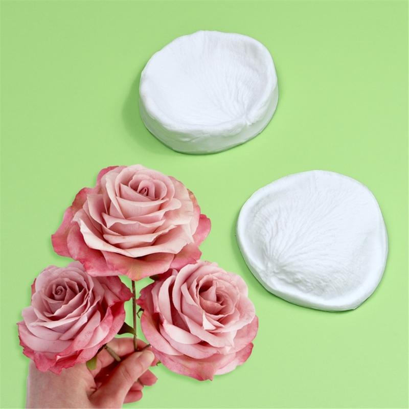2 Stück Große Rose Silikonformen Fondants Mousse Kuchenformen DIY Gebäck Schokoladenformen Backen Dekorationswerkzeug Antihaftbeschichtet