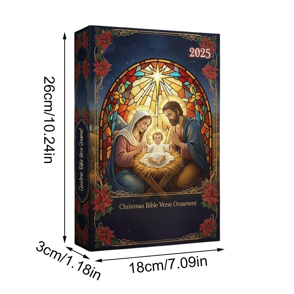 

24-Day Nativity Advent Calendar Religious Christmas Countdown Ornament Set with Bible Verses Meaningful Holiday Decor for Home L чёрный