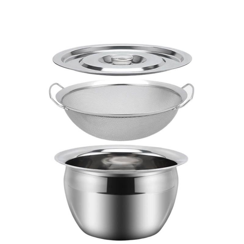 High-Temperature Resistant Stainless Steel Oil Basin with Lid - Kitchen & Commercial Use