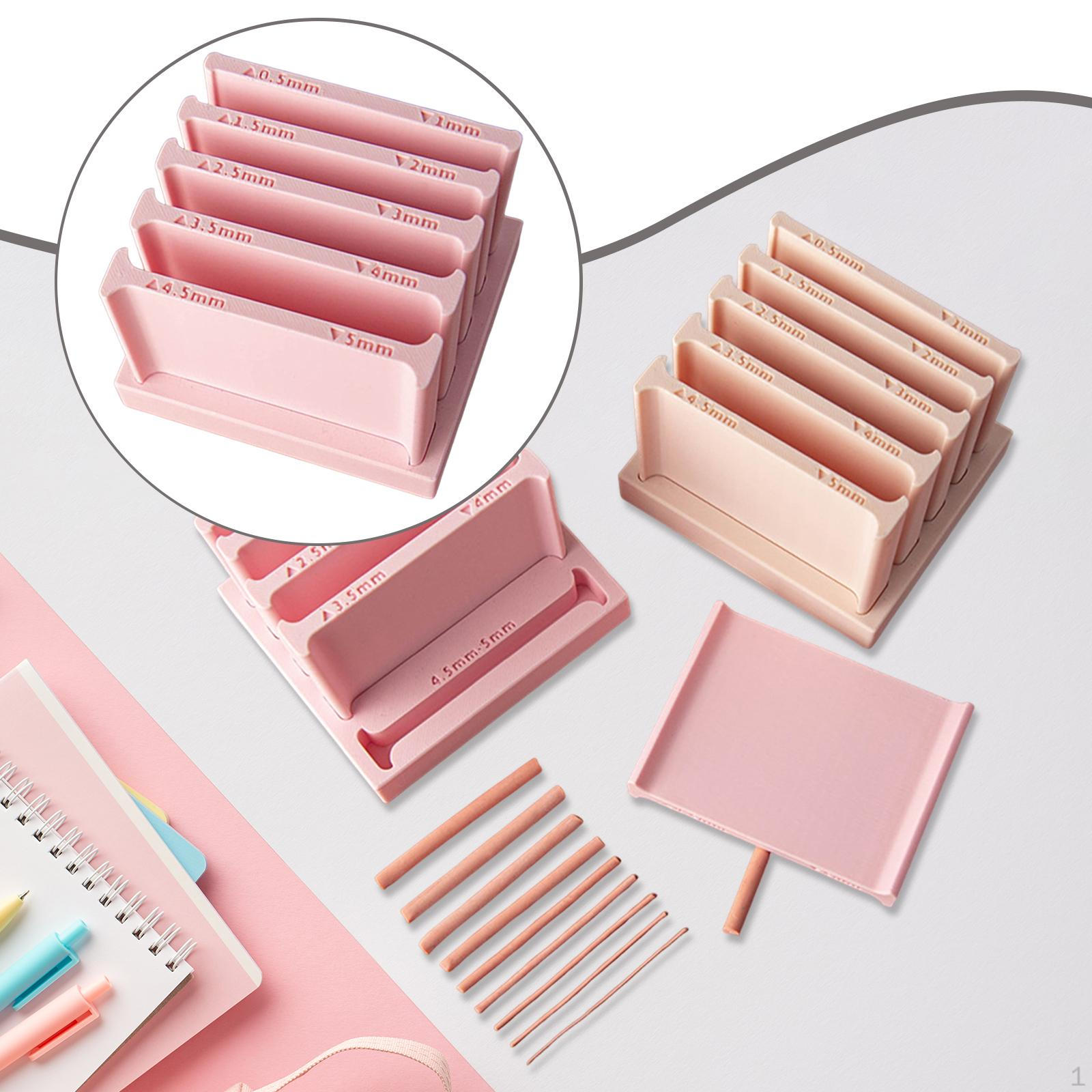 

Clay Strip Tool 5 Interchangeable Dies Professional Multifunctional Double Sided with Engraved рожевий