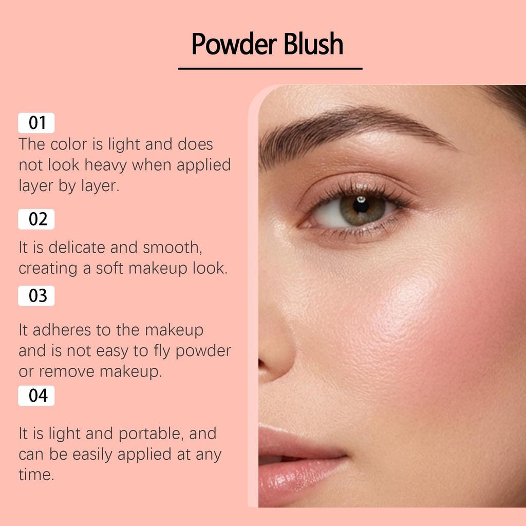Zephoco Soft Pink Silky Moisturizing Blush for a Rosy Natural Glow