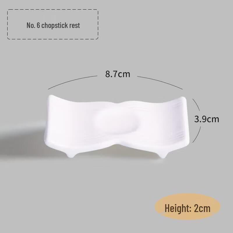 Pure White Ceramic Dual-Use Chopstick and Spoon Rest