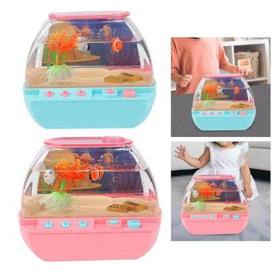 Kreatives künstliches Aquarium leuchtend schönes Mini-Simulations-Fischbecken mit Musik Cartoon LED leuchtendes Becken Kinder