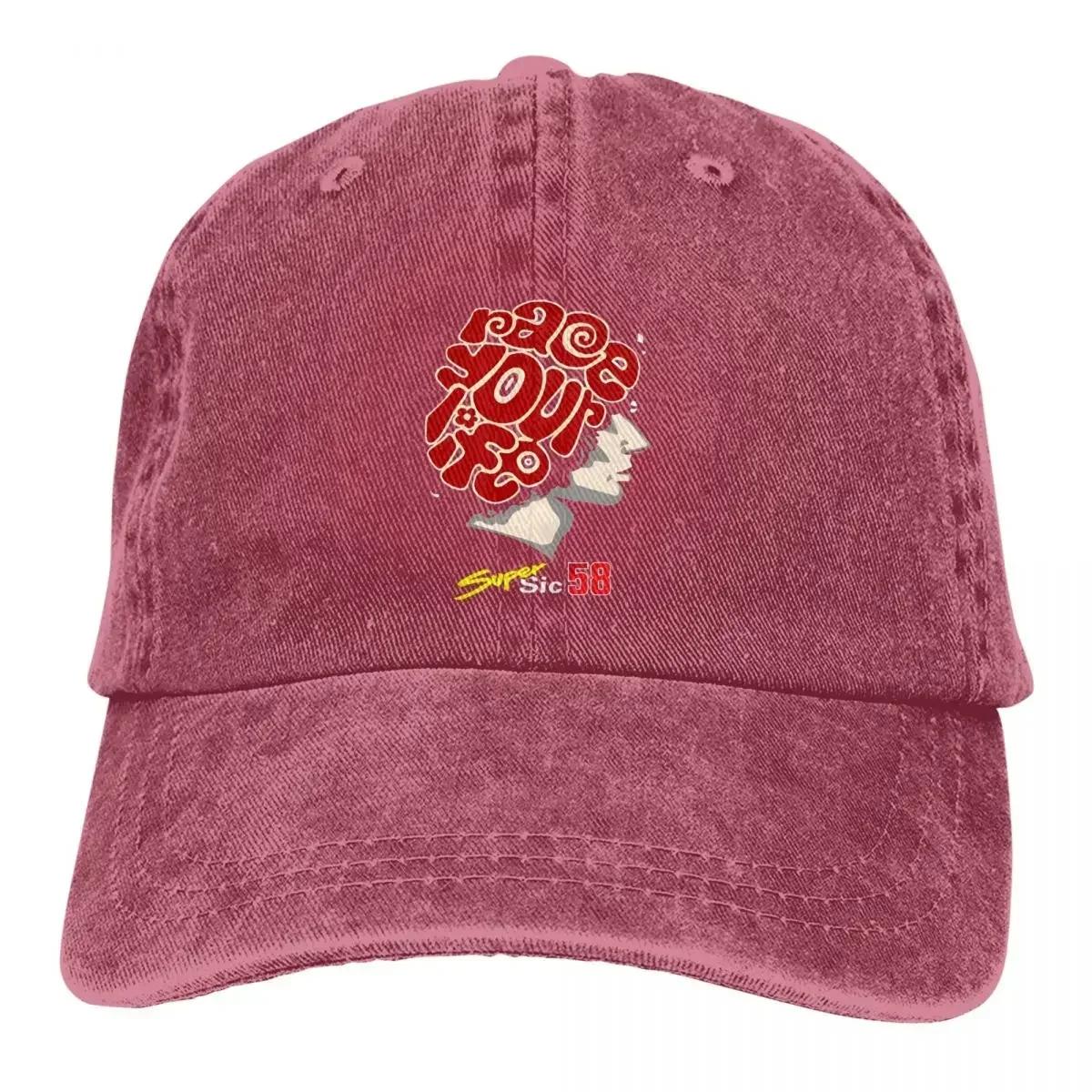 Marco simoncelli Multicolor Hat Peaked Womens Cap Marco Simoncelli 42 Personalized Visor Protection Hats One Size