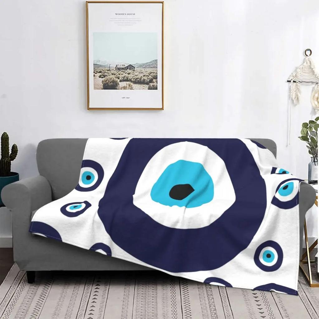Bohemian blue eyes Printed Blanket for Sofa Bed Travel Camping Living Room Office Conditioning Blanket for All Seasons Gifts