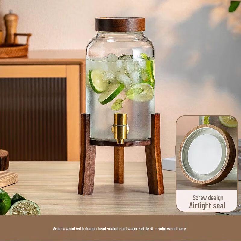 Герметичный стеклянный диспенсер для напитков Anmu с краном 3L