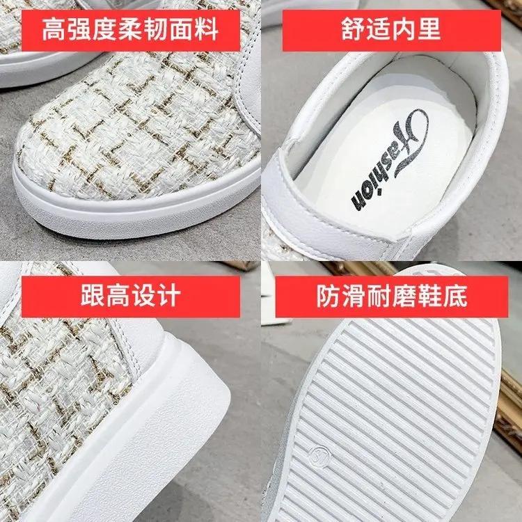Fashion Hidden Wedge Sneakers Women Platform Checkered Loafers Women Tenis Feminino Wedges Shoes Slip-on Modis Clogs Dress Glitter Fall