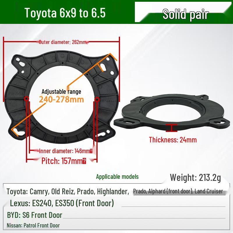 Universal Honeycomb Speaker Gasket (6.5" & 8") Lossless Car Audio Plastic Base Cover