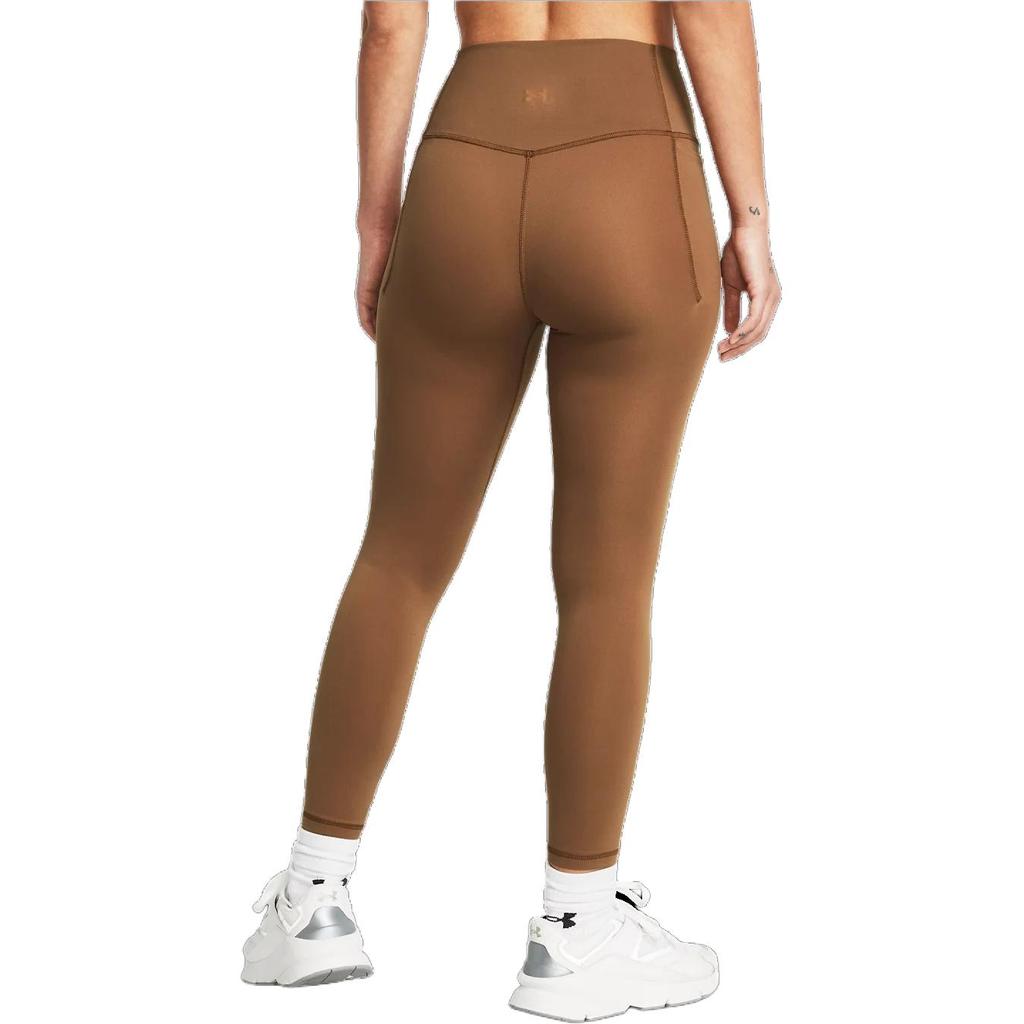 Under Armour Meridian Solid Color Elastic Mid-Waist Slim Fit Nine-Point Sports Pants Women Pants Moss-Brown 1382525-253