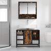 Washbasin Cabinet In Smoked Oak 80 X 33 X 60 Cm Wood Based Material