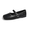 Aphixta Elegant Metal Decoration Upper Women Flats Shoes Shallow Slip On Loafers Woman Brown Sweet Shoes Soft Sole Ladies Shoes