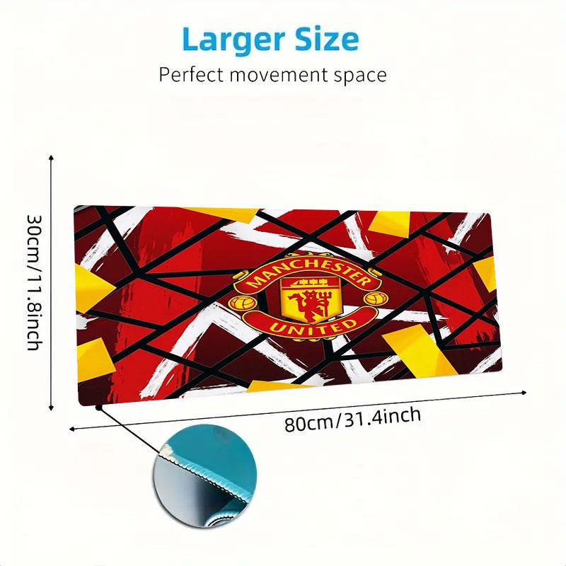Manchester United F Large Size Mouse Pad Large Gaming Table Cushion Non-slip Laptop Tablet Big Mousepad XXL Mat Mini PC Playmat With Lock Edge