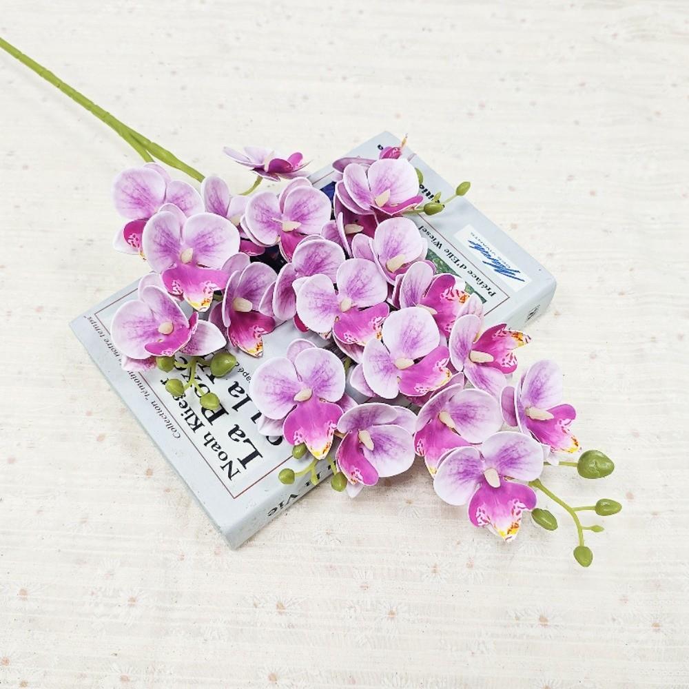 

21 Heads Artificial Phalaenopsis Branches 2 Fork Fake Mini Flowers Simulation Plant Balcony Decor светло-фиолетовый