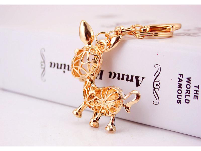 Cute Rhinestone Donkey Car Keychain - Women's Bag Accessory & Small Gift