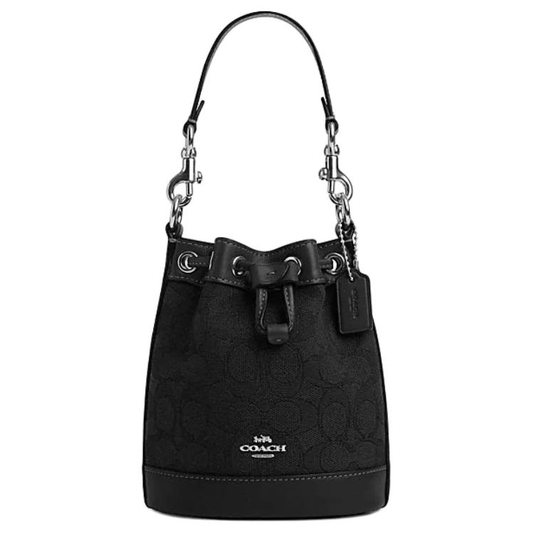 Coach Mini Bucket Bag In Signature Jacquard CT863-SBKBK Basic Set (Bag+Dust Bag)