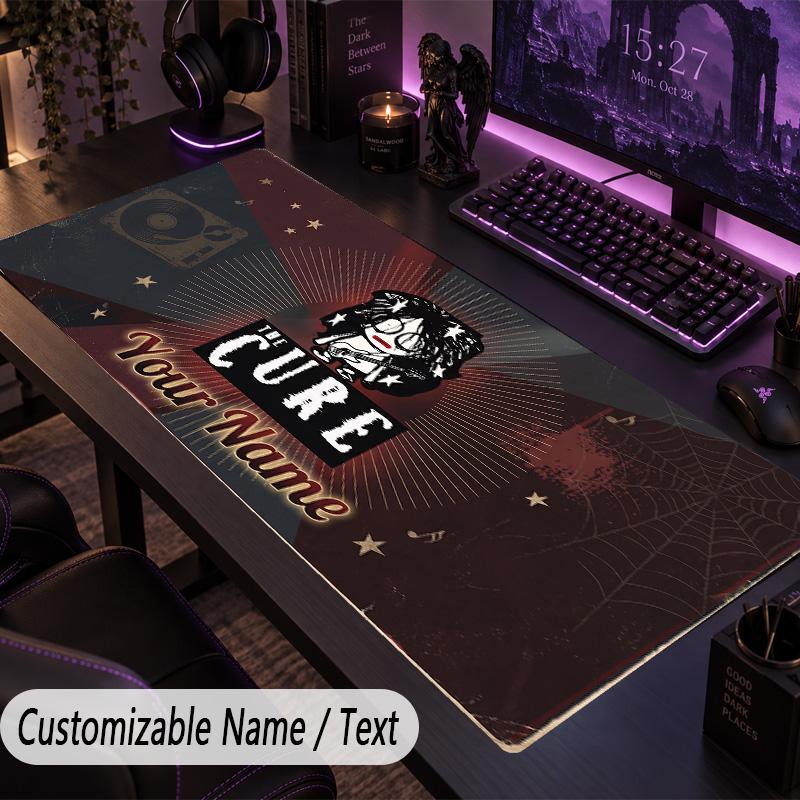 Large Mouse PadThe Cure Custom Name Text Personalized Desk Mat Non Slip Gaming Pad