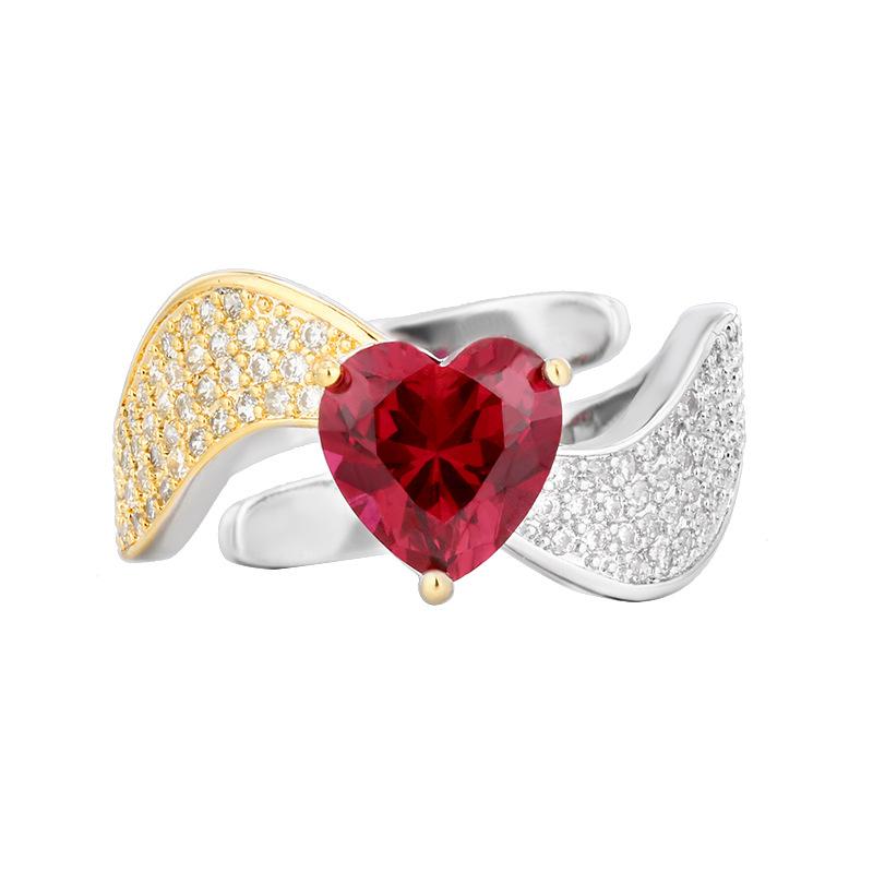 Jewelry Rings Jewelry Exquisite Color Love Zircon Rings Premium Opening Personality Women