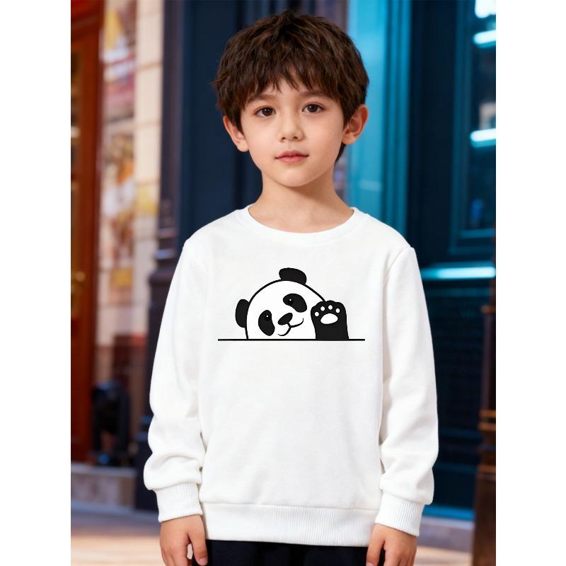 European sizes Kids' Stylish Round-Neck Pullover, Long-Sleeved Top , Featuring Trendy Cartoon Prints, Suitable for Casual Wear And Outdoor Activities