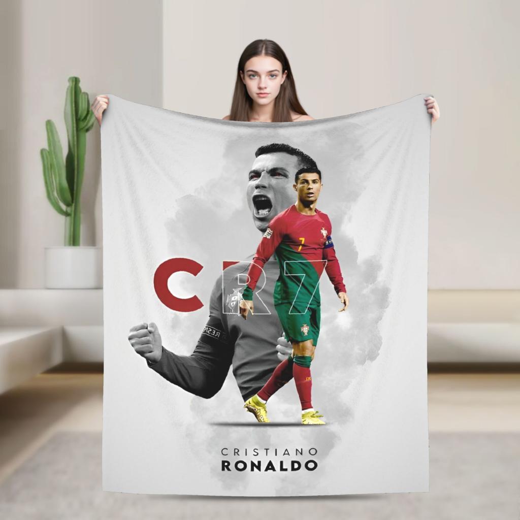 Football CR7 Blankets Coral Fleece Plush Ronaldos Ultra-Soft Throw Blanket for Outdoor Travel Bedspread