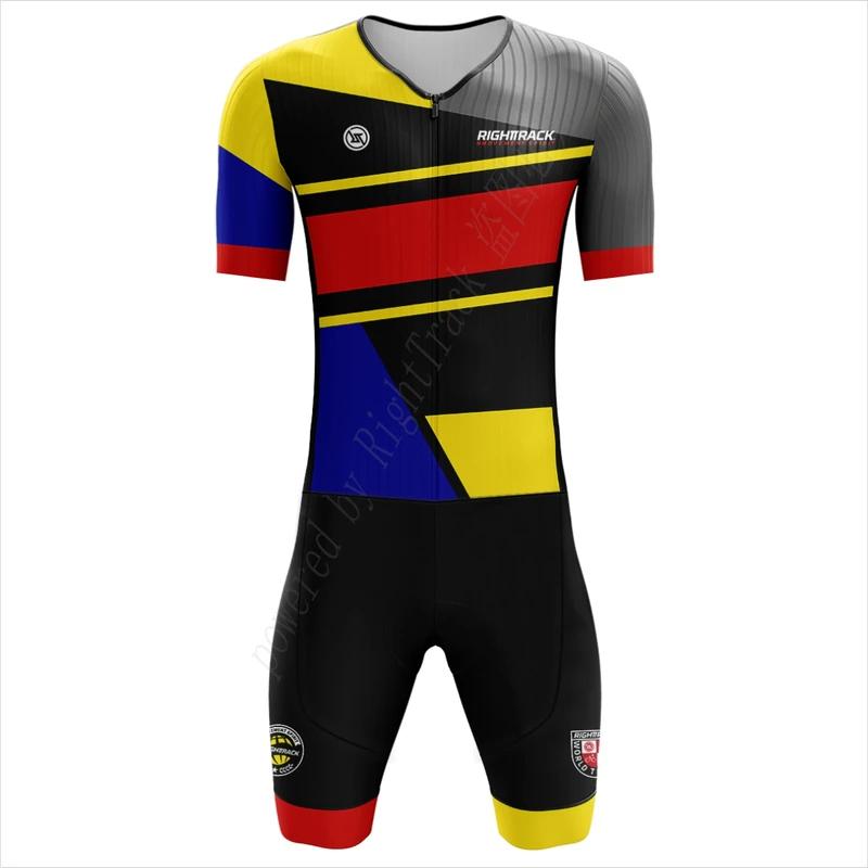 MEN'S Performance Triathlon Trisuit World Championship Short Sleeve Colorful Skinsuit Swimming Summer Breathable Cycling Suit Set 2026