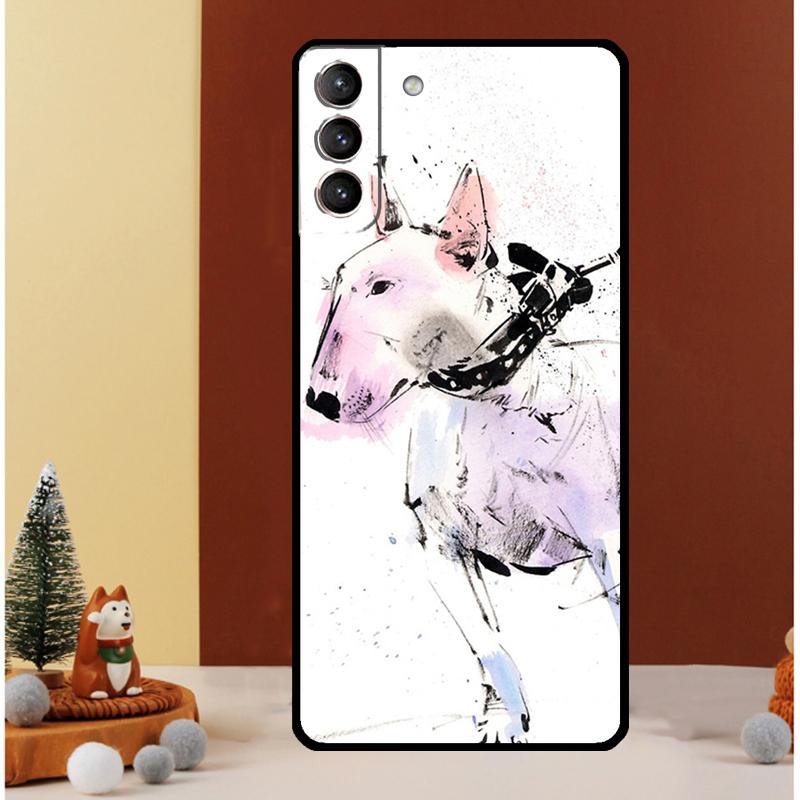 English Bull Terrier Dog Case For Samsung Galaxy S24 Ultra S23 S22 S21 S20 FE Note 20 S8 S9 S10 Note 10 Plus Cover