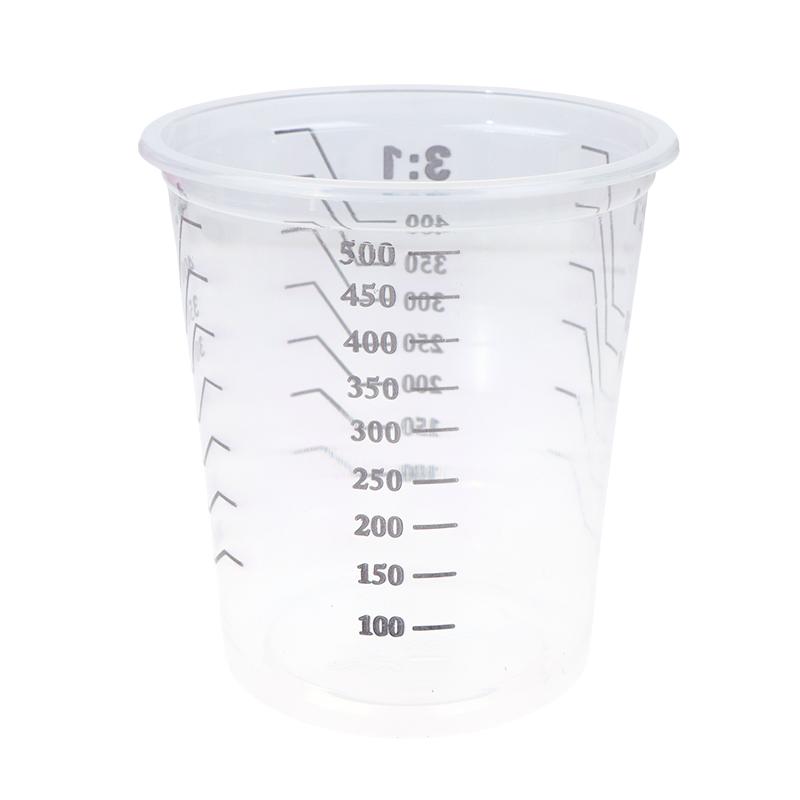 10Pcs 500Ml Disposable Clear Plastic Paint Mixing Cups Mixing Pot Paint Mixing Calibrated Cup