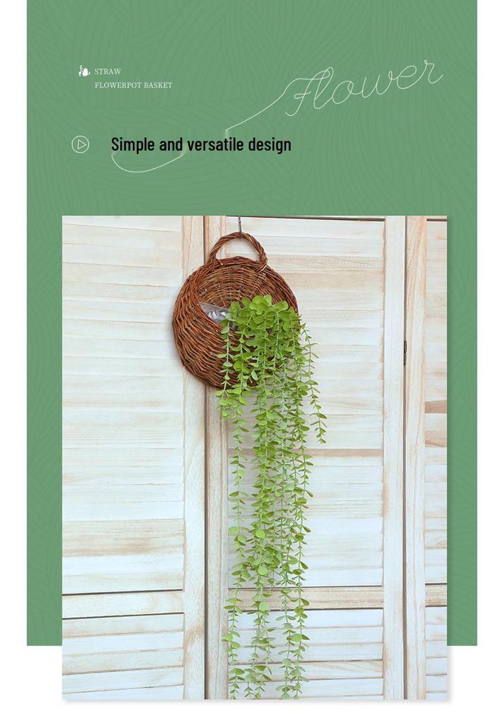 Handmade Willow Woven Wall Hanging Flower Basket Pot
