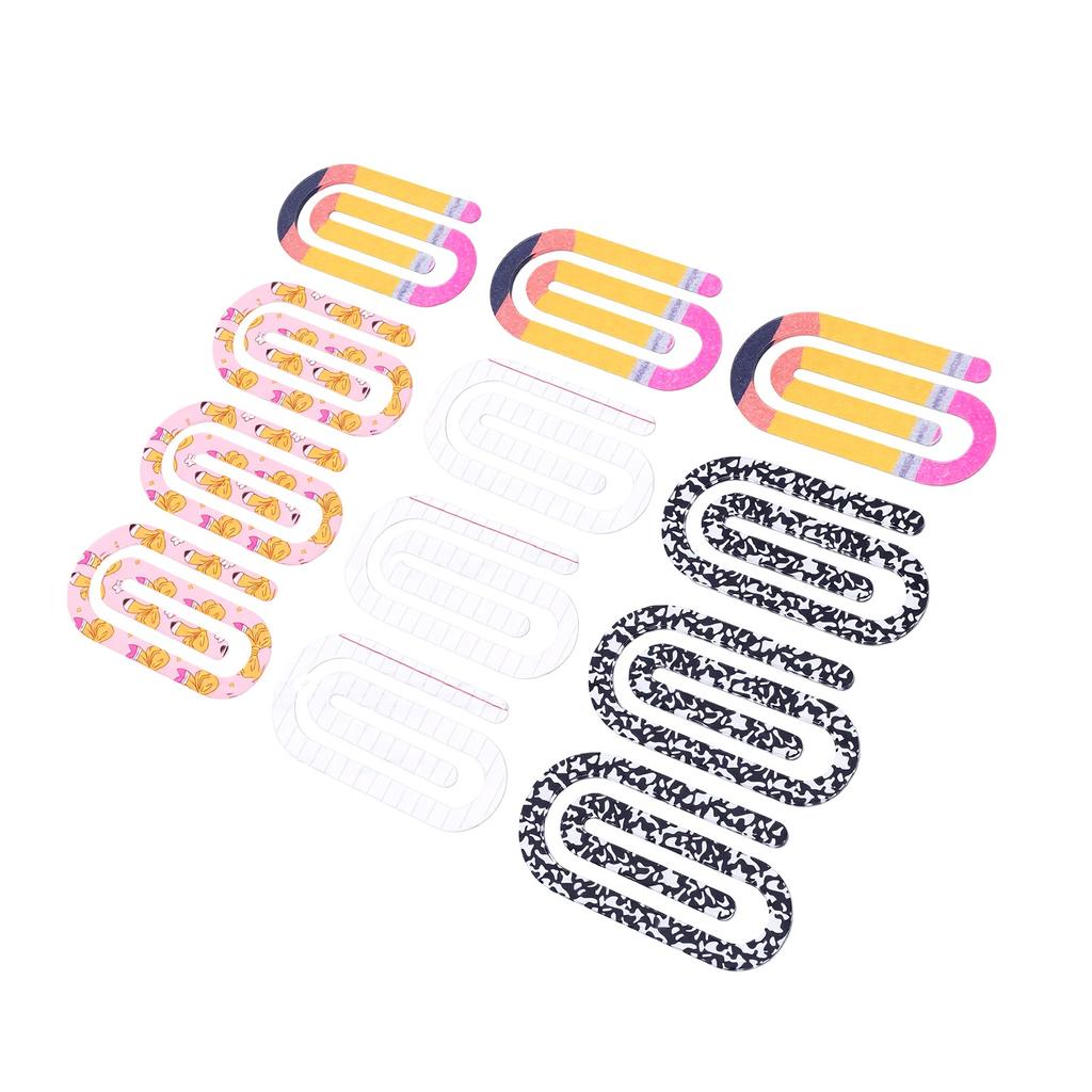 12 Pcs Acrylic Paper Clips Bright Colors Classroom Office Supplies Creative Souvenir Paper Clip Gifts