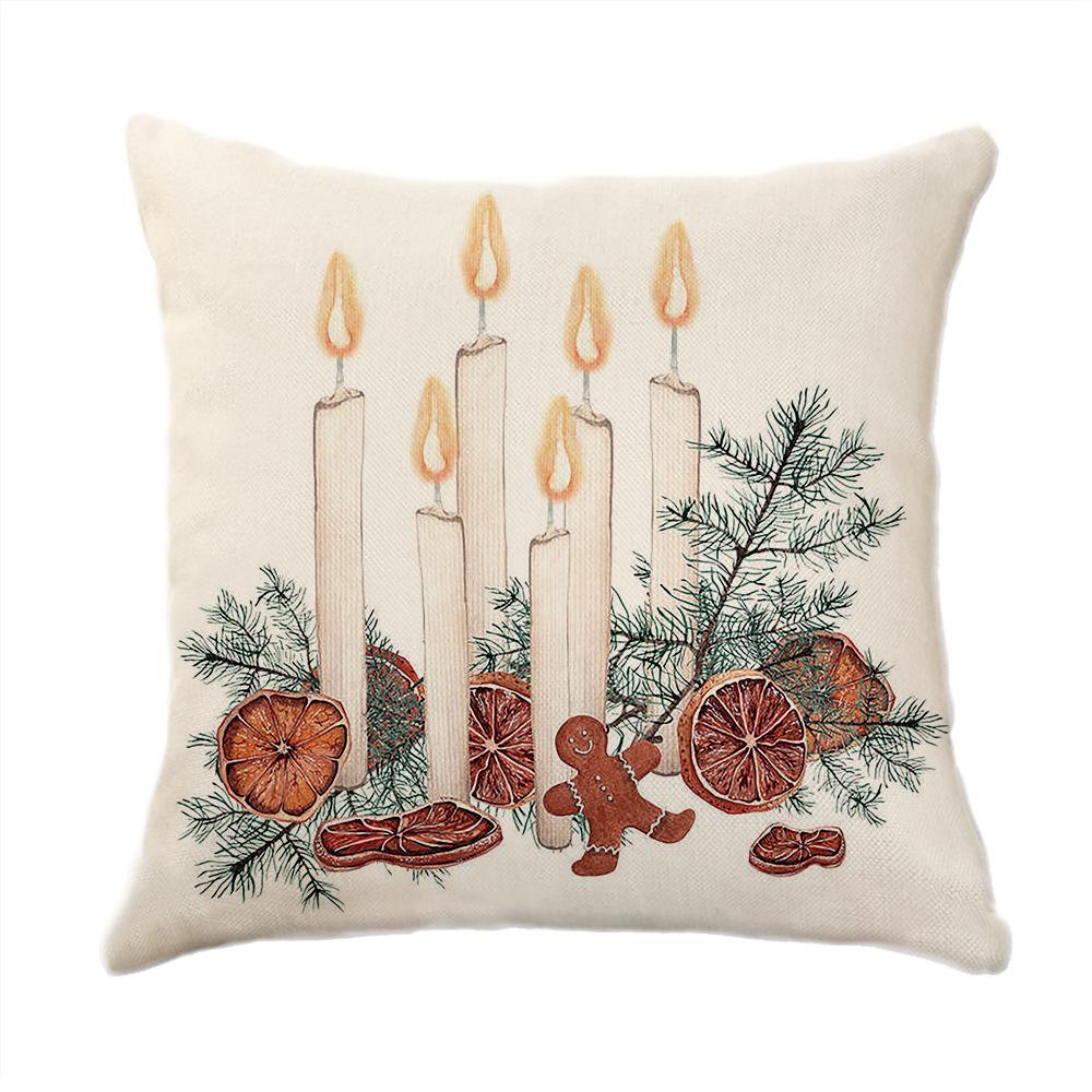 Christmas Theme Printed Sofa Pillow Case Christmas Atmosphere Decoration Bay Window Cushion