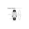 Men's Analog Quartz Watch Silver Black Leather Strap Calendar Waterproof Antique Square Design