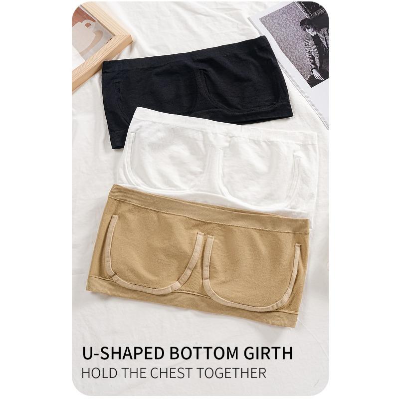 Damen Übergröße Nahtloser Trägerloser Bandeau Push-Up BH