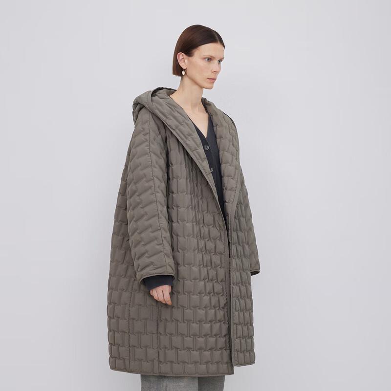LESS 2023 Winter Hooded Loose Long Down Jacket