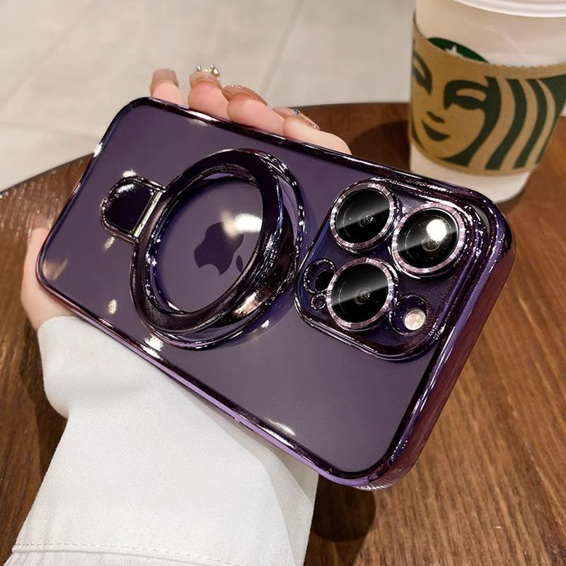 

Подходит для чехла для мобильного телефона Apple 15 Гальванизированный магнитный кронштейн Чехол для защиты iPhone 16 Promax 14 Беспроводная зарядка iPhone6plus