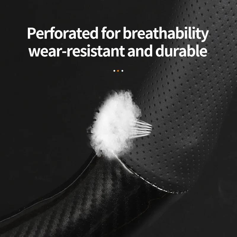 No Smell Thin For Ford Fiesta Steering Wheel Cover Leather 1.3 1.5 1.6 2004 2005 2006 2009 2010 2011 2012 2013 1.0 GTDi 2014