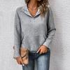 Women's Fashion Casual Solid Color Print Autumn Winter Long Sleeve Sweaters