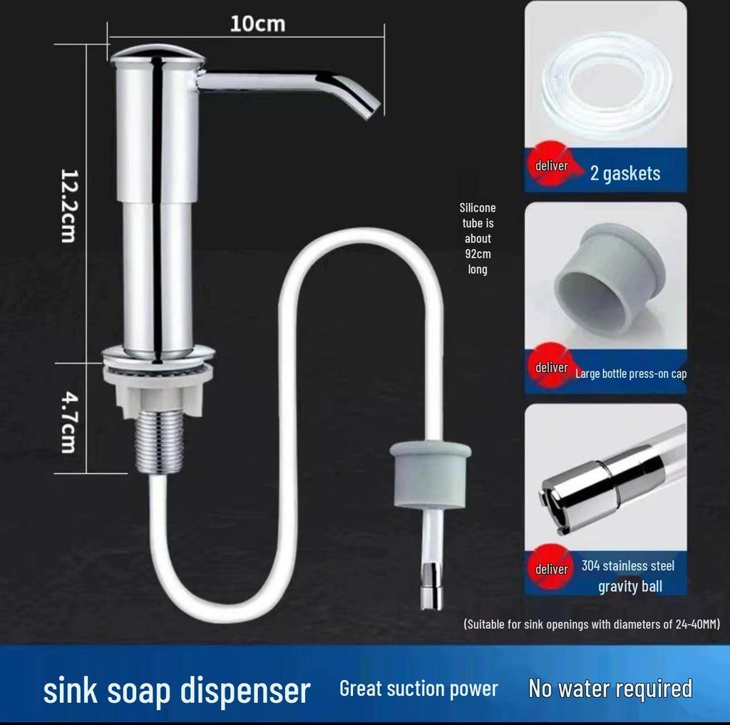 Extended Height Kitchen Sink Soap & Detergent Dispenser for Vegetable and Dish Washing