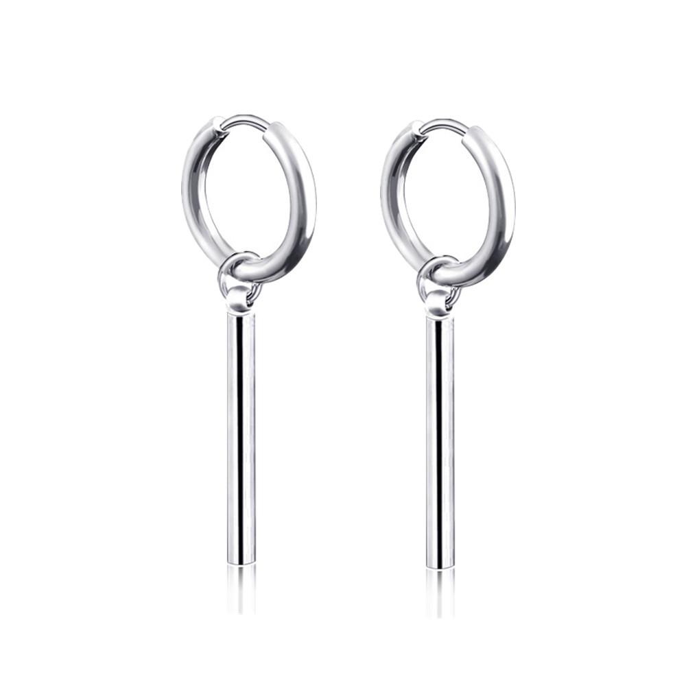 New Punk Stainless Steel Chain Hoop Earrings For Women Men Trendy Goth Pop Hip Hop Pendants Ear Jewelry Accessories Earring