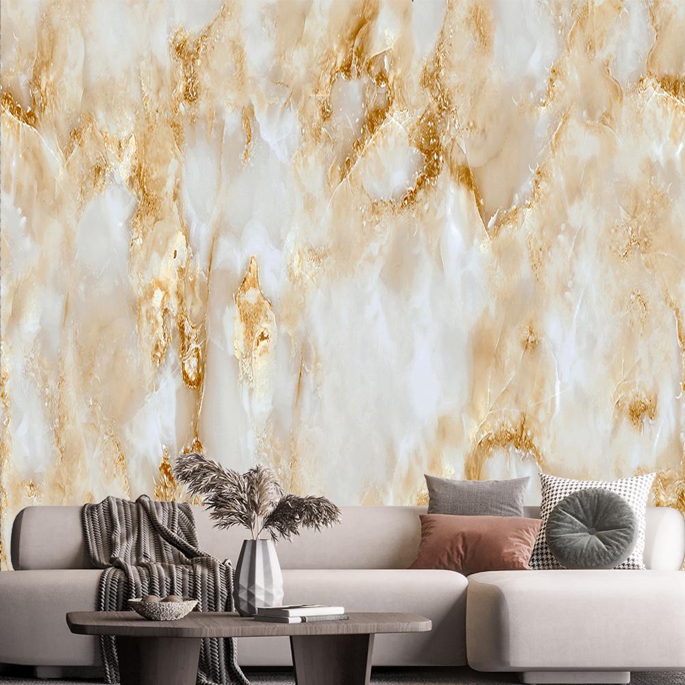 Light Luxury Marble Wallpaper Golden Marble Wall Murals Living Room Home Decor