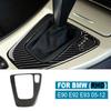 LHD Carbon Fiber Auto Center Control Gear Shift Panel Cover Sticker Interior Decoration Accessories For BMW 3 Series E90 E92 E93