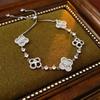 High-End Zircon Floral Heart Bracelet - Luxurious Sparkle for Women