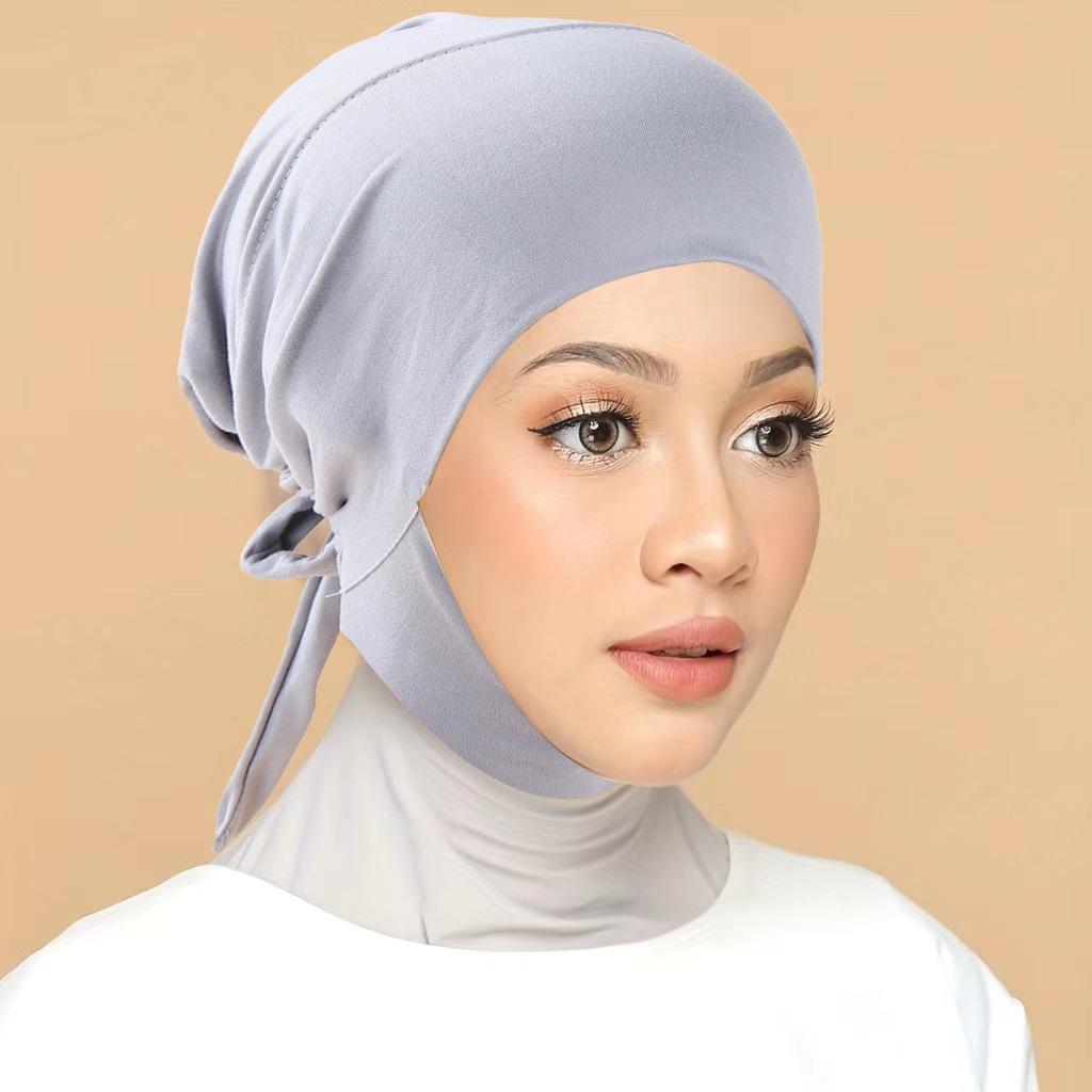 Muslim Inner Cap Hijab For Women Solid Underscarf Hijab Undercap Scarf Turban Hat Islamic Hijabs Ready To Wear Headcover
